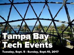 Tampa Bay Tech Events - Tuesday, Sept. 5 - Sunday, Sept. 10 -- View of Tampa Bay as seen through the large windows of the Dali Museum.