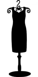 Silhouette of a little black dress on a dress form