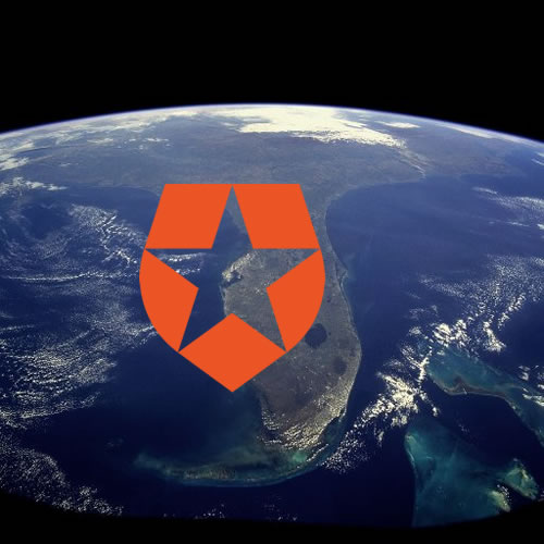 Photo: Satellite photo of Florida, with the Auth0 logo over Tampa Bay.