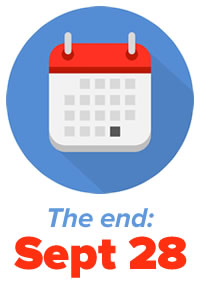 Icon: Calendar — “The end: September 28”