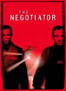 Poster for the 1998 film “The Negotiator”, featuring Samuel L. Jackson and Kevin Spacey.